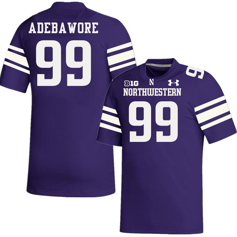 Northwestern Wildcats #99 Adetomiwa Adebawore College Football Jerseys Stitched-Purple